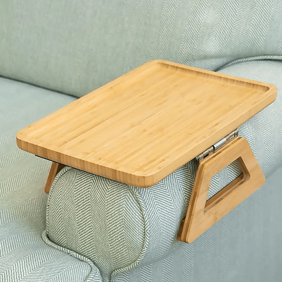 Foldable Bamboo Sofa Armrest Table