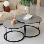 Modern Nesting Round Grey Marble Top Coffee Table Set Sintered Stone Table Metal Legs Home Furniture.jpg 640x640