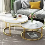 Nordic Living room coffee tables luxury Round extendable glass Side table combination Modern hall Cafe end.jpg 640x640